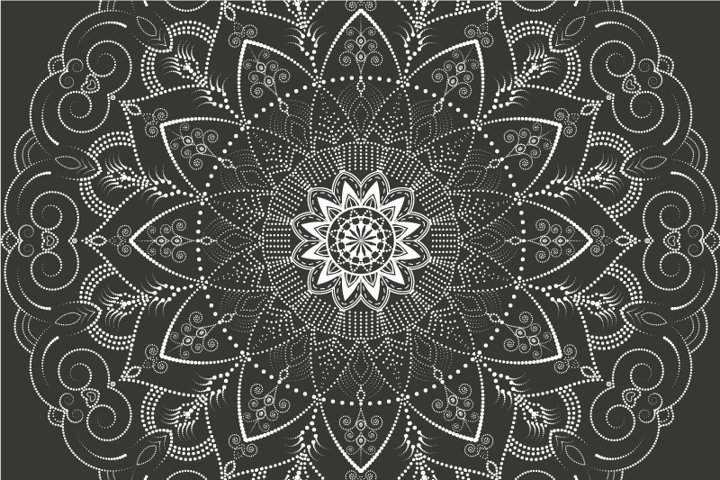 Mandala kuvio symmetria vinyylimatto - Tenstickers