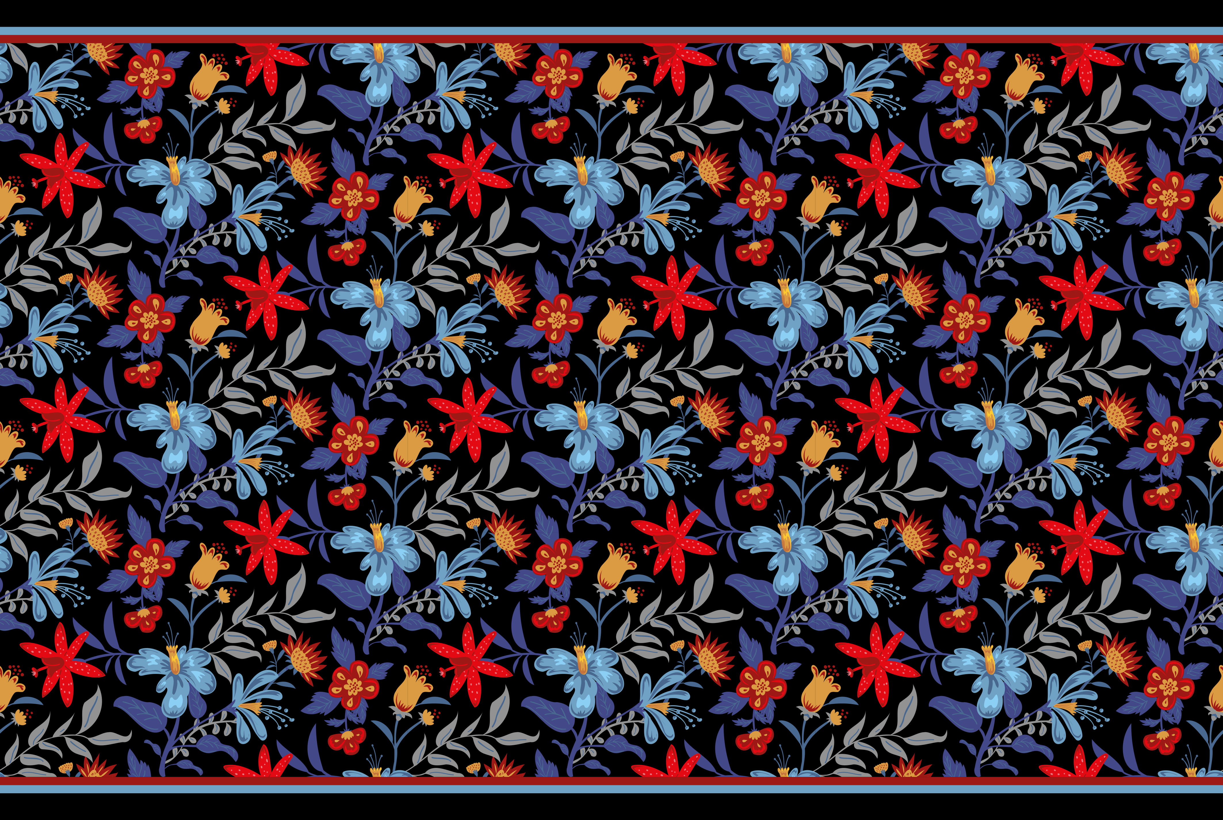 Kasvitieteellistä eleganssia kukka vinyylimatto - Tenstickers