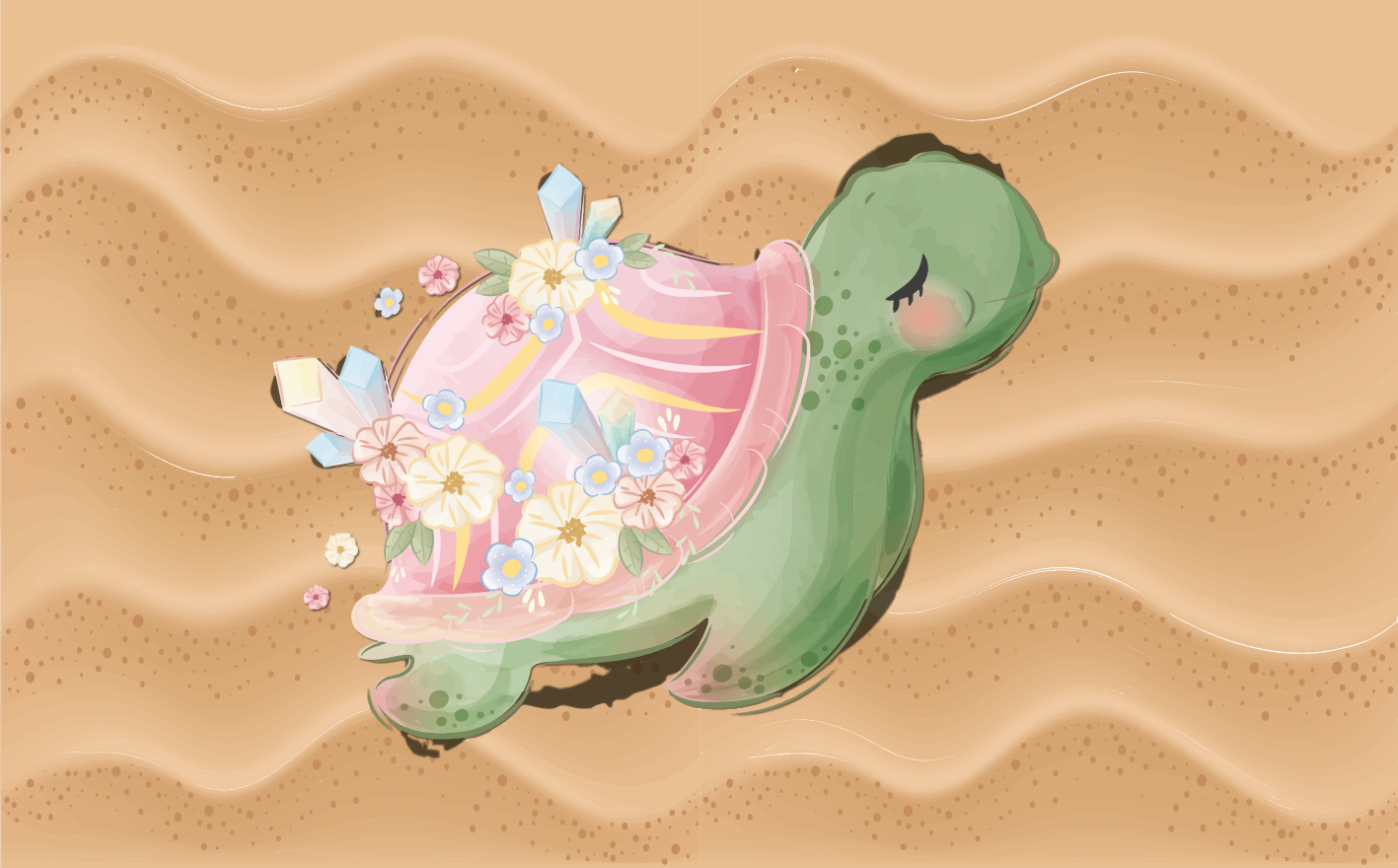 Merikilpikonnien keidas lastenhuone vinyylimatto - Tenstickers