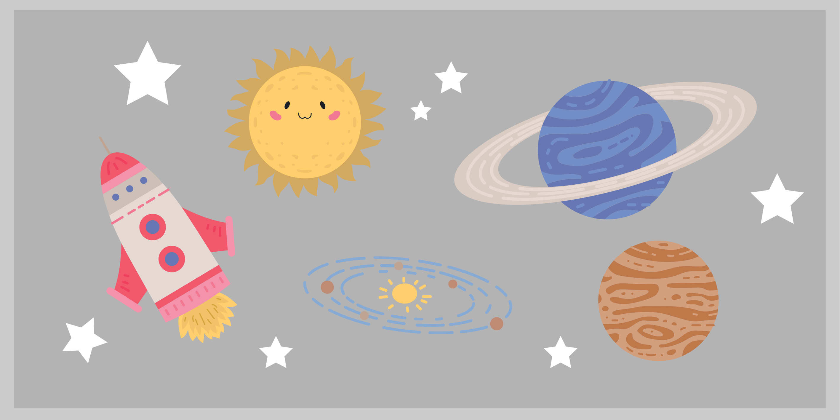 Avaruus ja planeetat tähti vinyylimatto - Tenstickers