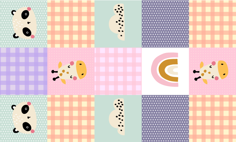 Leikkisä tilkkutäkki Lisää lasten vinyylimatto - Tenstickers