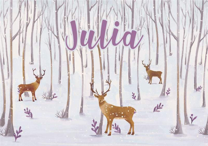 Talvinen metsämaisema nimi vinyylimatto - Tenstickers