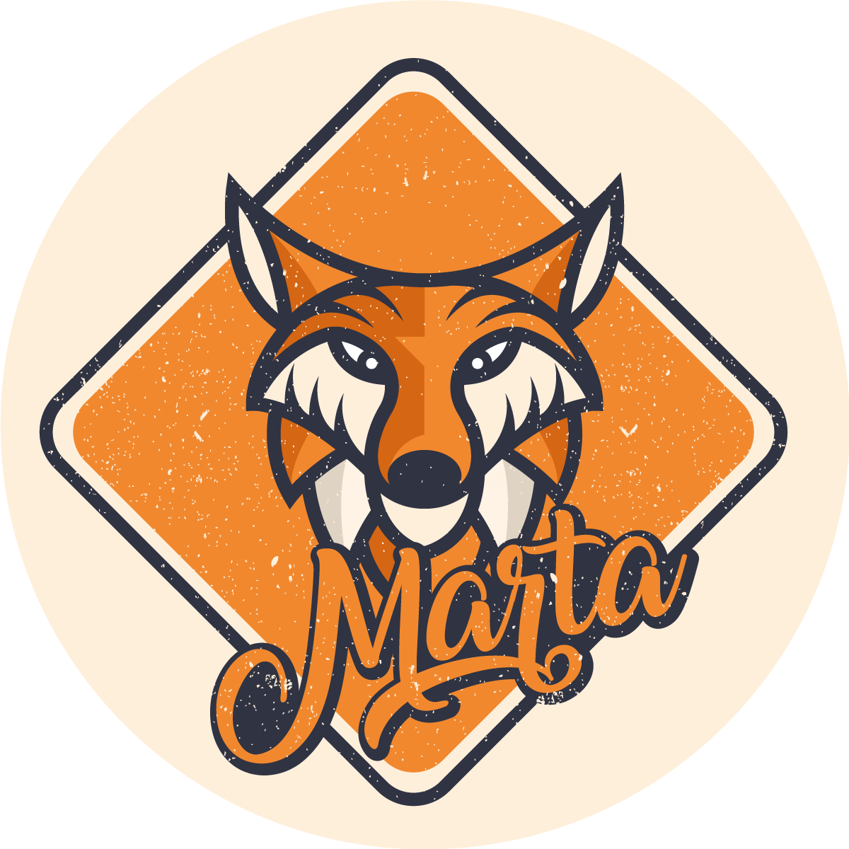 Geometriset eläimet moderni kettu lauseke vinyylimatto - Tenstickers