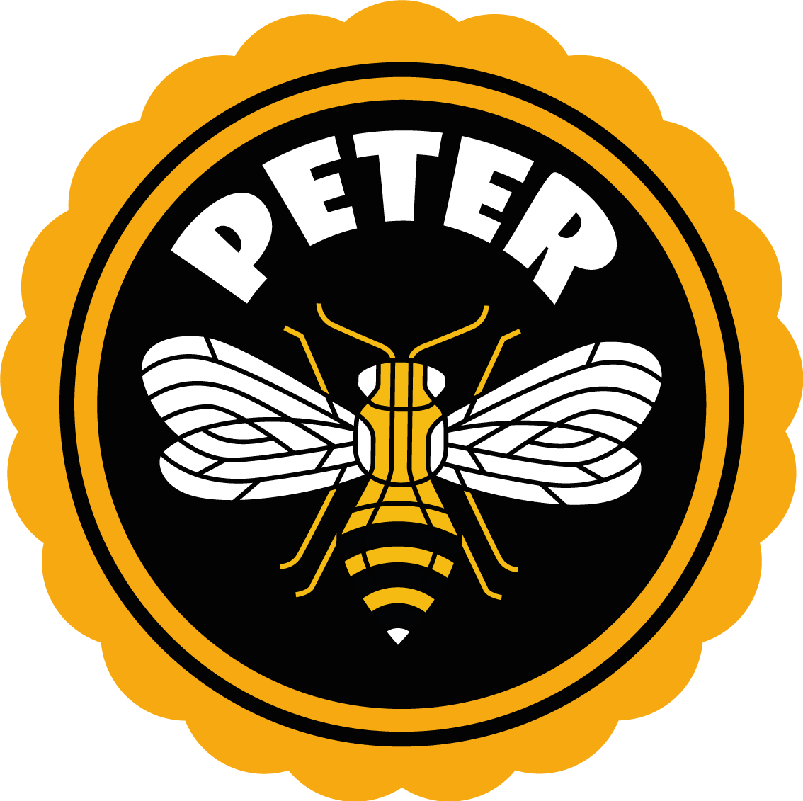 Henkilökohtainen mehiläinen tunnus nimi vinyylimatto - Tenstickers