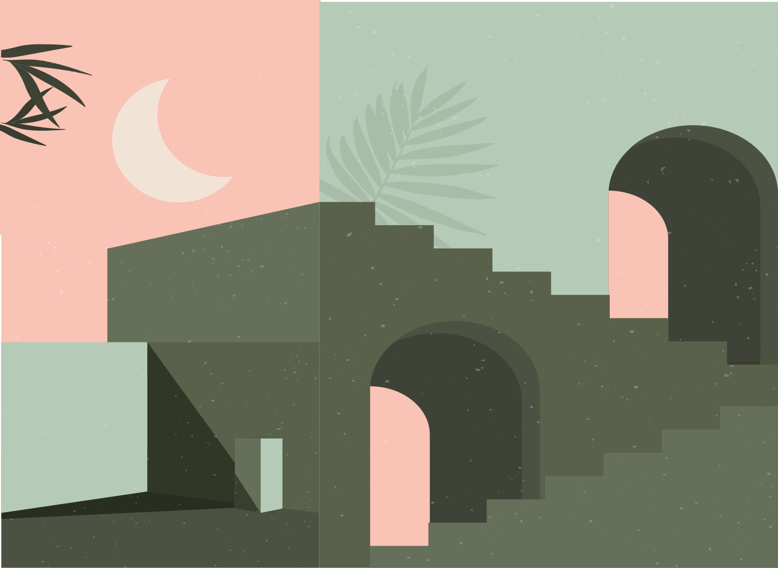 Minimalistinen abstrakti maisema vinyylimatto minimalistinen - Tenstickers