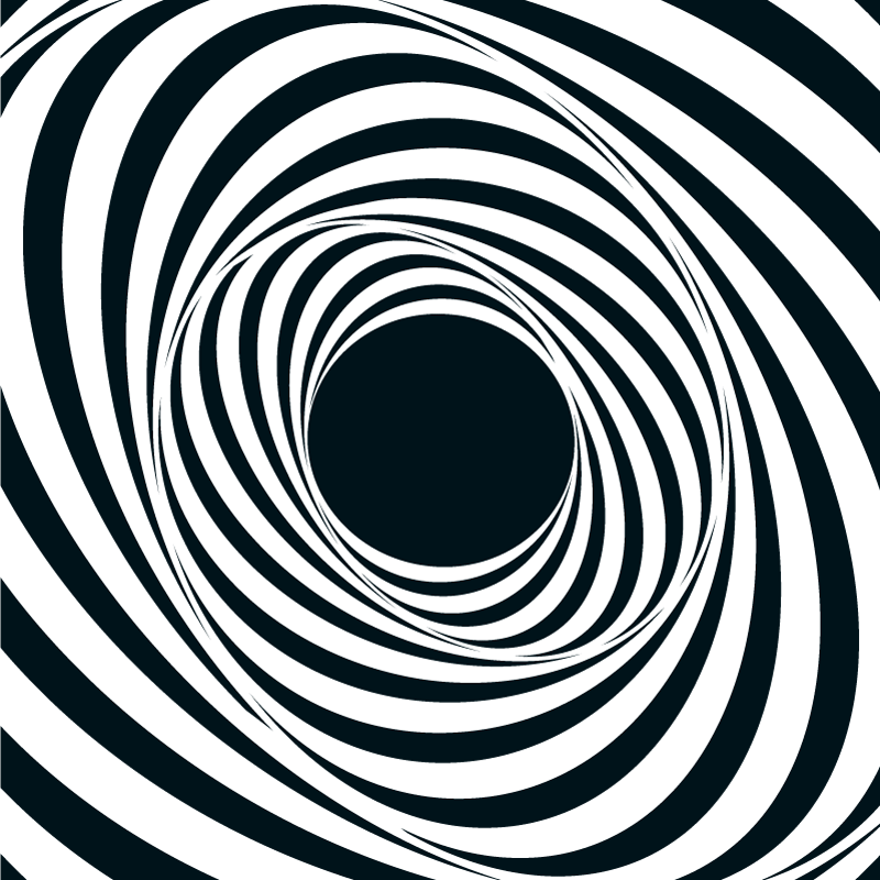 Mustavalkoinen pyörrekuvio vinyylimatto geometrinen - Tenstickers