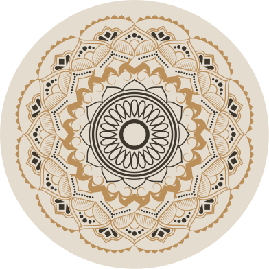 Beige mandala pyöreä vinyylimatto - Tenstickers