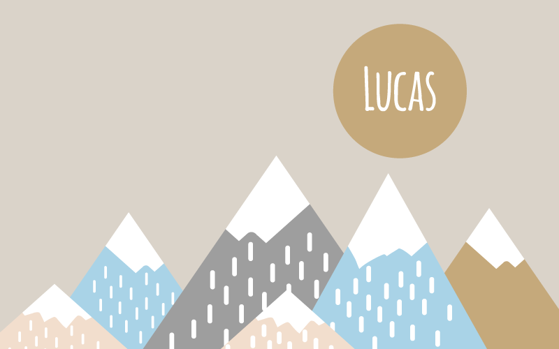 Mukautettava vuoristomaisema nimi vinyylimatto - Tenstickers