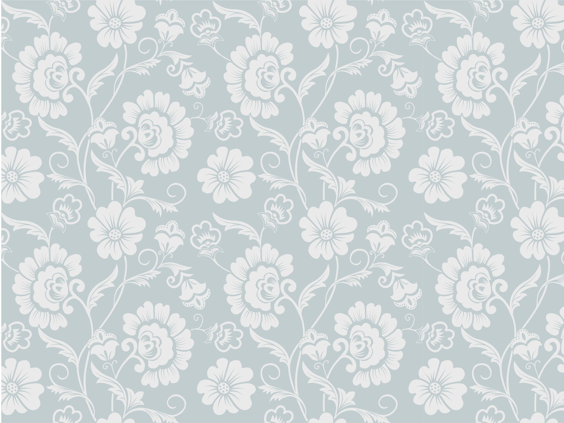 Elegant Floral Pattern kukka vinyylimatto - Tenstickers