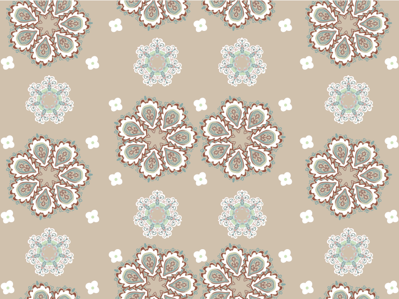 Elegantti mosaiikkikukkakuvio beige vinyylimatto - Tenstickers