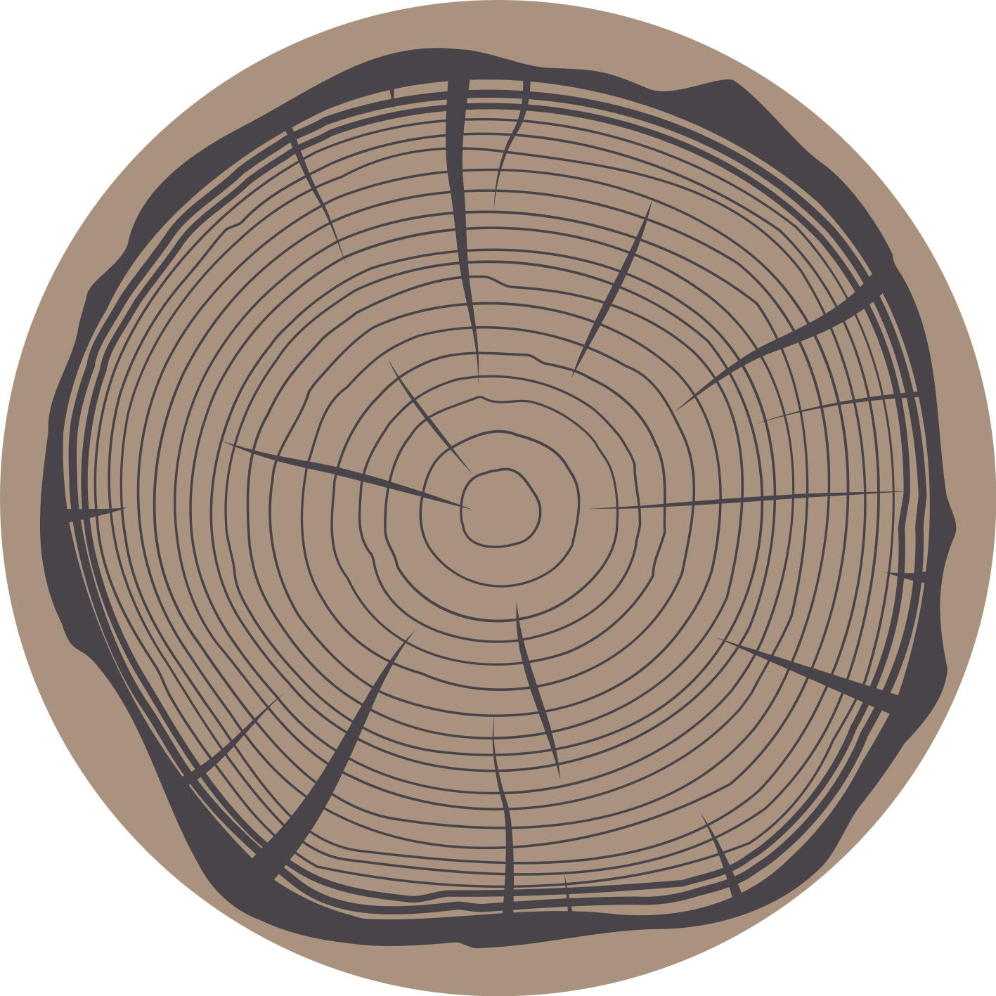 Puun runko Luonto vinyylimatto - Tenstickers