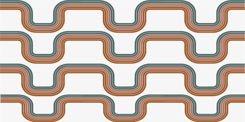 Abstrakteja miniaaltoja vinyylimatto retro - Tenstickers