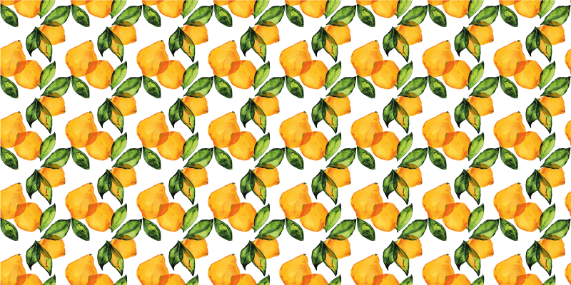 Sitruuna välimerelliseen tyyliin kukka vinyylimatto - Tenstickers