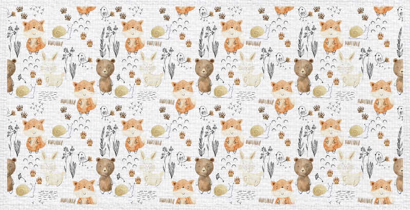 Onnellisia eläinystäviä lastenhuone vinyylimatto - Tenstickers