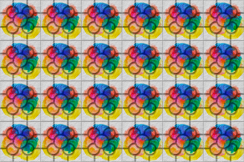 Värikkäät bilbaon katulaatat vinyylimatto retro - Tenstickers