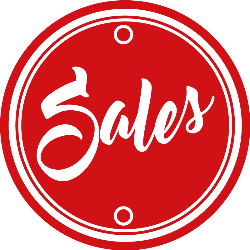 Punainen ympyrä tekstin myynti pyöreä vinyylimatto - Tenstickers