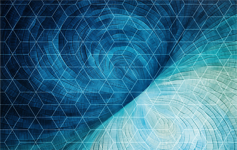 Abstrakti sininen tausta vinyylimatto kylpyhuoneeseen - Tenstickers