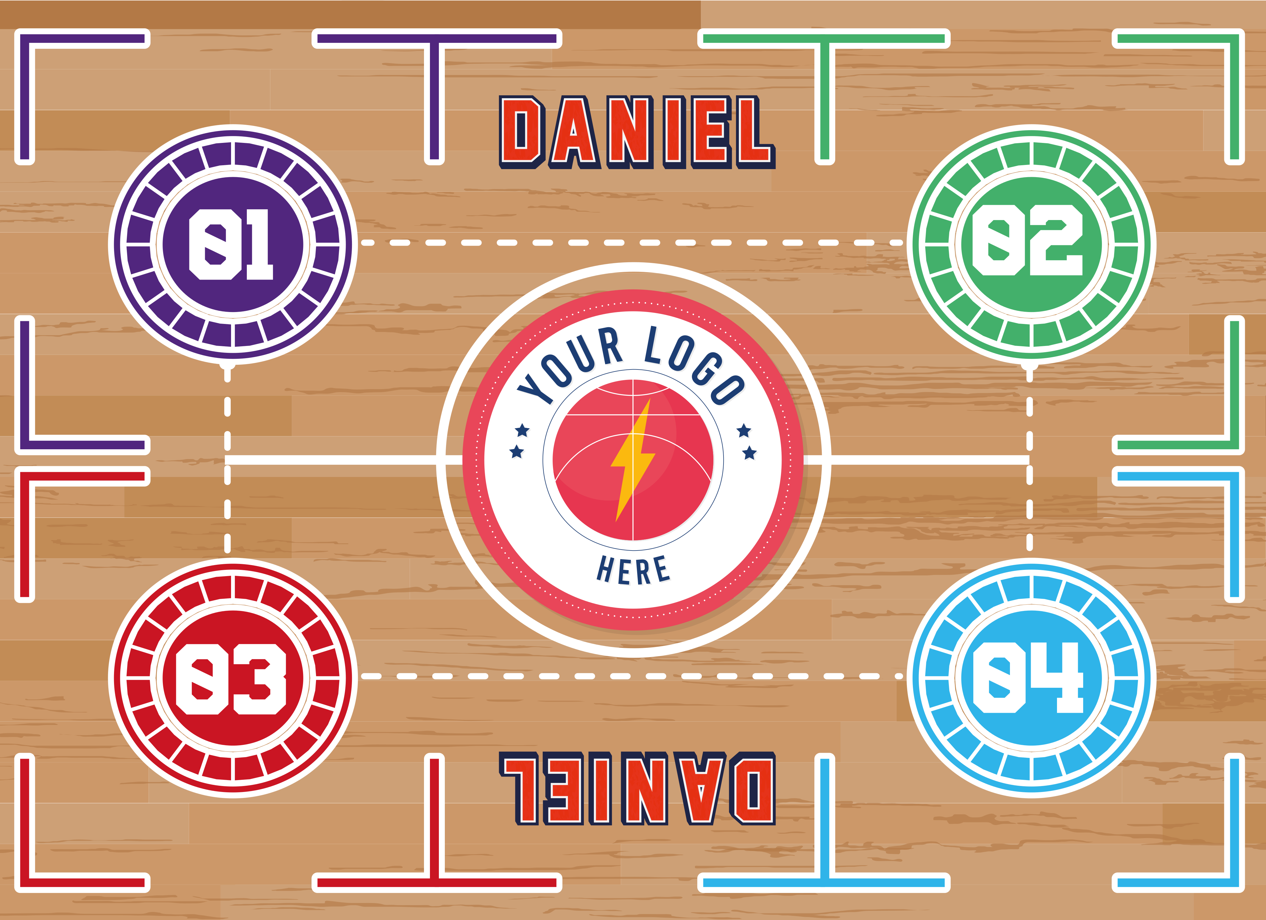 Koriharjoittelu suorakulmainen vinyylimatto - Tenstickers