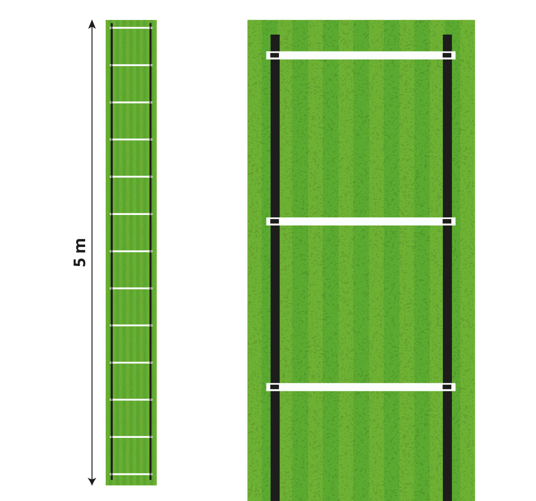 Nopeusharjoitustikkaat 5 metriä teinille vinyylimatto - Tenstickers