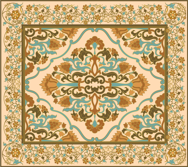 Mandala beige design ruokasali vinyylimatto - Tenstickers