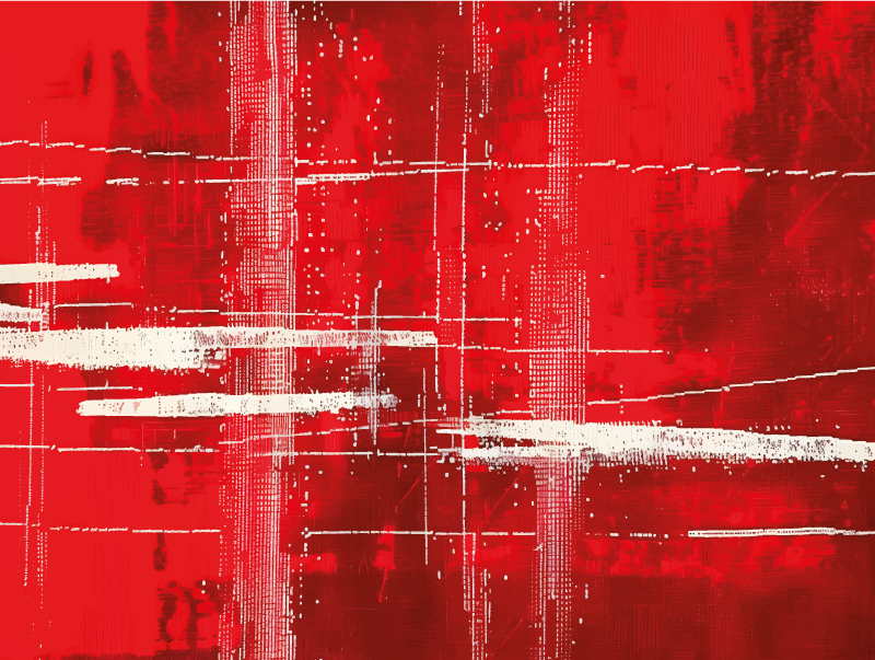 Moderni linjakuvio punainen vinyylimatto - Tenstickers