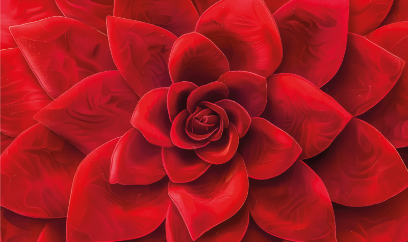 Kukan terälehtien suunnittelu punainen vinyylimatto - Tenstickers