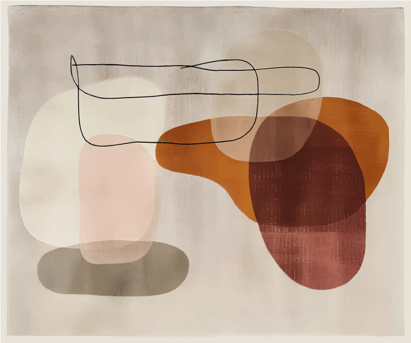 Abstrakteja muotoja beige vinyylimatto - Tenstickers