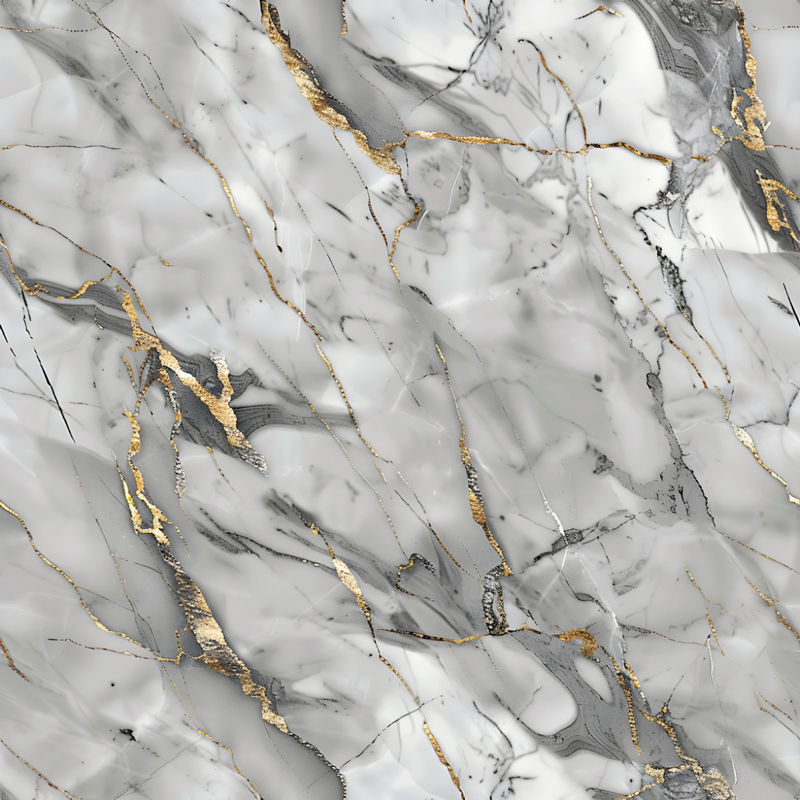 Harmaa & kultainen marmori vinyylimatto - Tenstickers