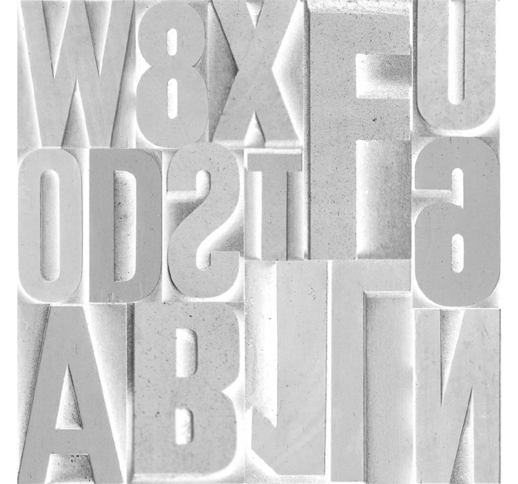 3d harmaat kirjaimet tekstitapetti - Tenstickers