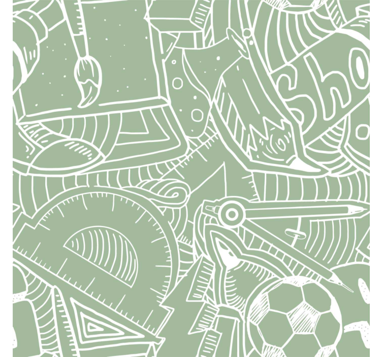 Vihreä koululiitu tapetti teinin huoneeseen - Tenstickers