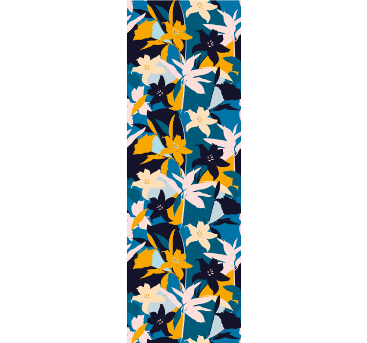 Abstrakti värikäs kuvio kukkatapetti - Tenstickers