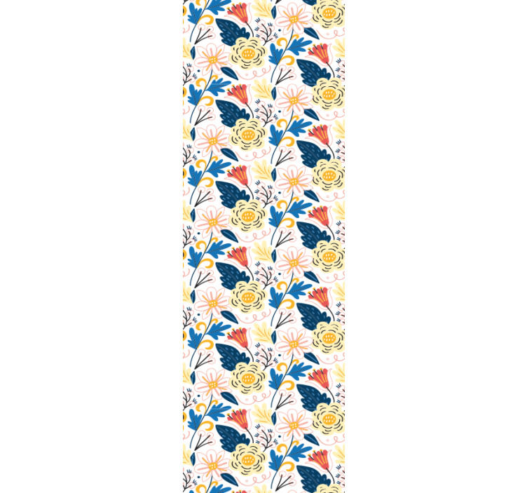 Kukkiva värikäs muotoilu kukkatapetti - Tenstickers