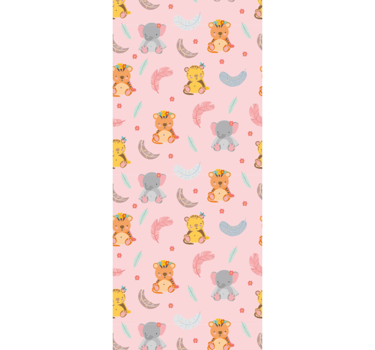 Viidakon eläinten vauvat vauvanhuoneen tapetti - Tenstickers