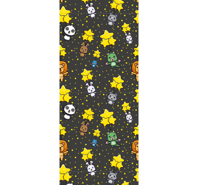 Eläimiä ja tähtiä vauvanhuoneen tapetti - Tenstickers