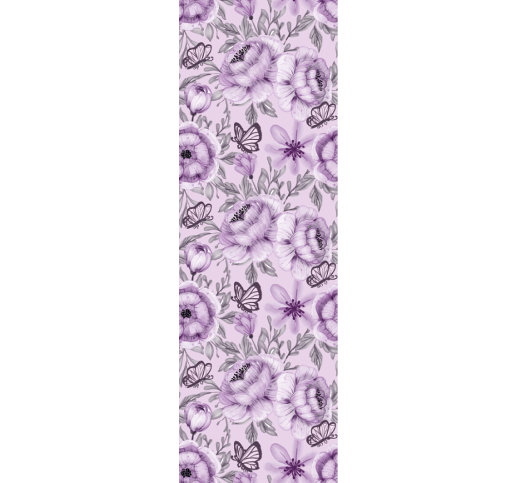 Kukkaperhoset asetelma kukkatapetti - Tenstickers