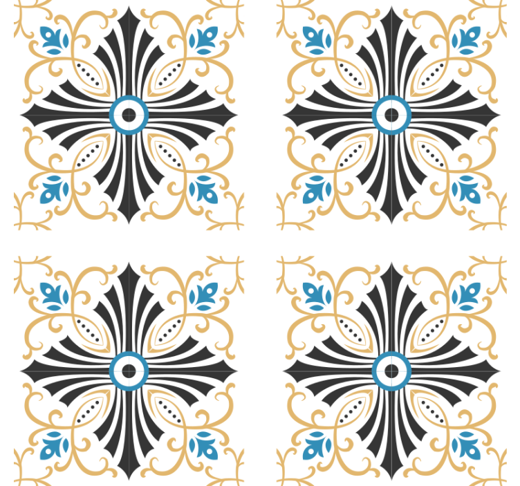 Vintage ristikkäiskierretaitto ornamentti tapetti - Tenstickers