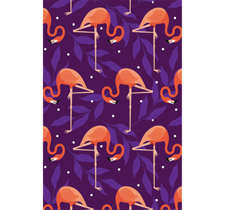 Vaaleanpunaiset trooppiset flamingot lintutapetti - Tenstickers