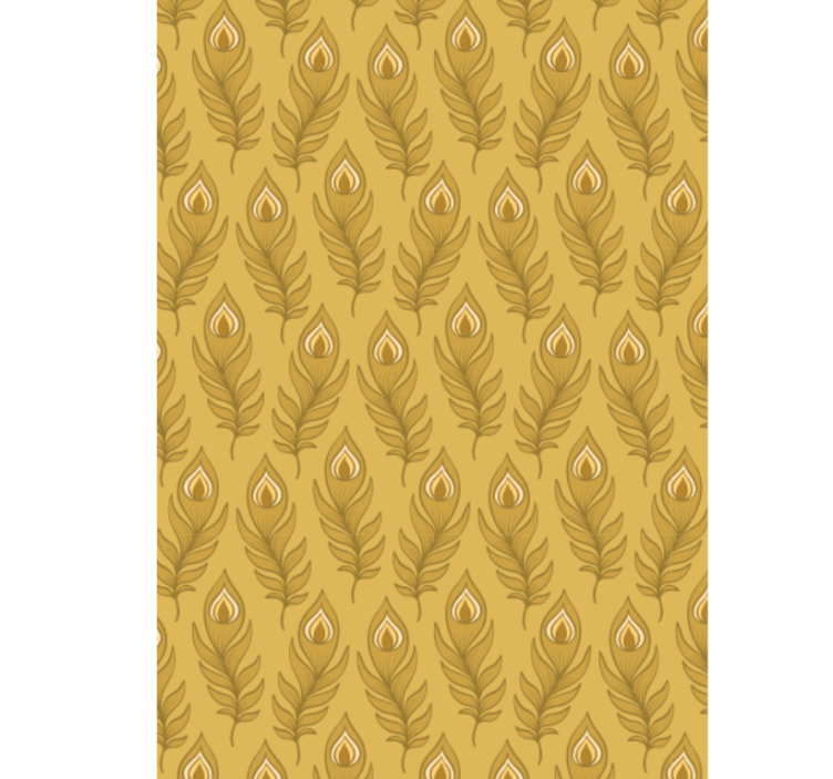 Sininen kukallinen kalkkuna kahdella kultakukalla eläintapetti - Tenstickers