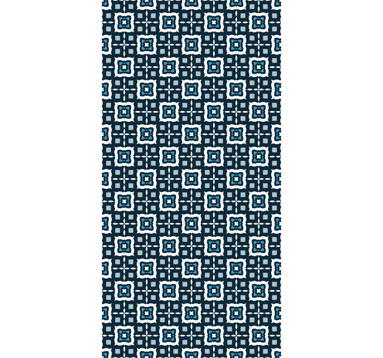 Valkoisen ja sinisen mosaiikkikuvion laattatapetti - Tenstickers