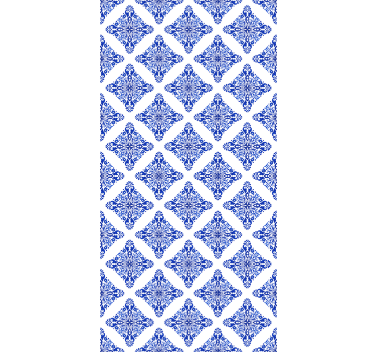 Kuviollinen sininen laattatapetti - Tenstickers