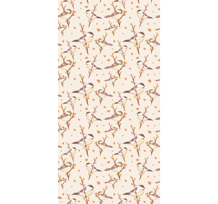 Vesiväri linnut oksilla lastenhuoneen tapetti - Tenstickers