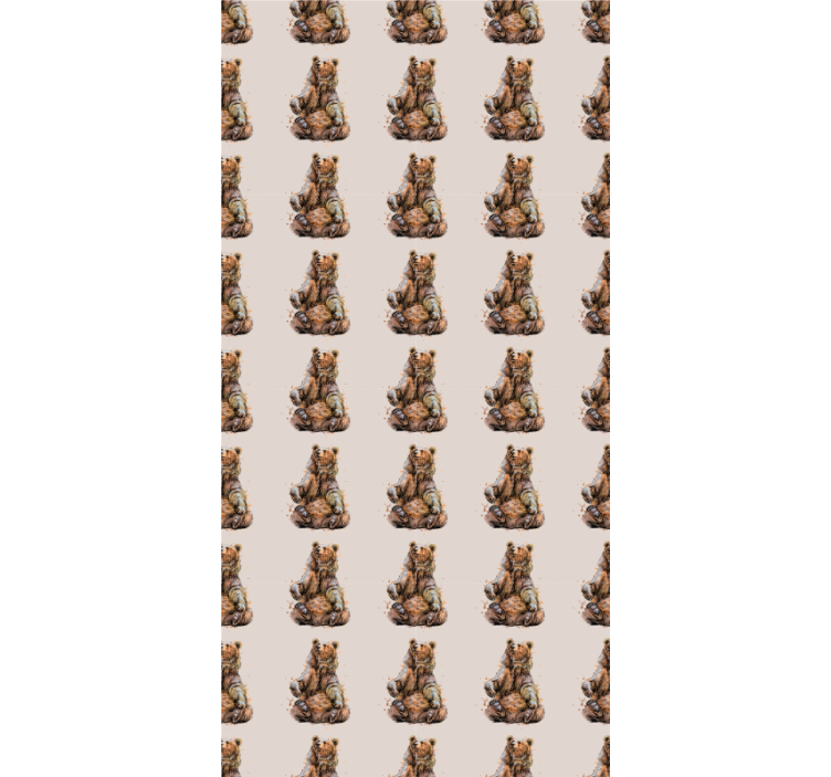 Ruskea karhu lastenhuoneen tapetti - Tenstickers