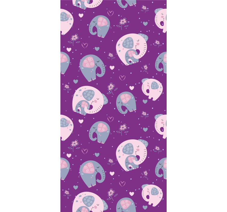 Söpö elefanttikuosi lastenhuoneen tapetti - Tenstickers