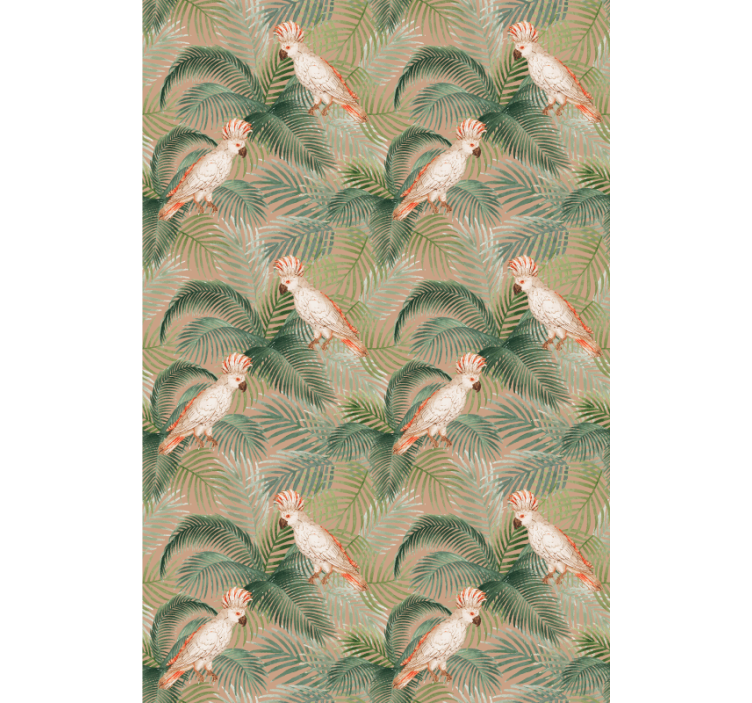 Kakadu ja lehdet lastenhuoneen tapetti - Tenstickers