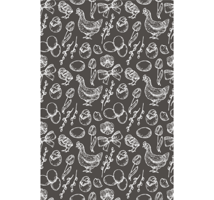 Viehättävät kanakuviot lastenhuoneen tapetti - Tenstickers