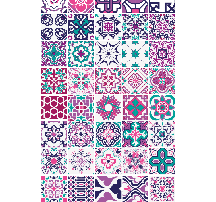 Geometrinen laatta-kuviotapetti - Tenstickers