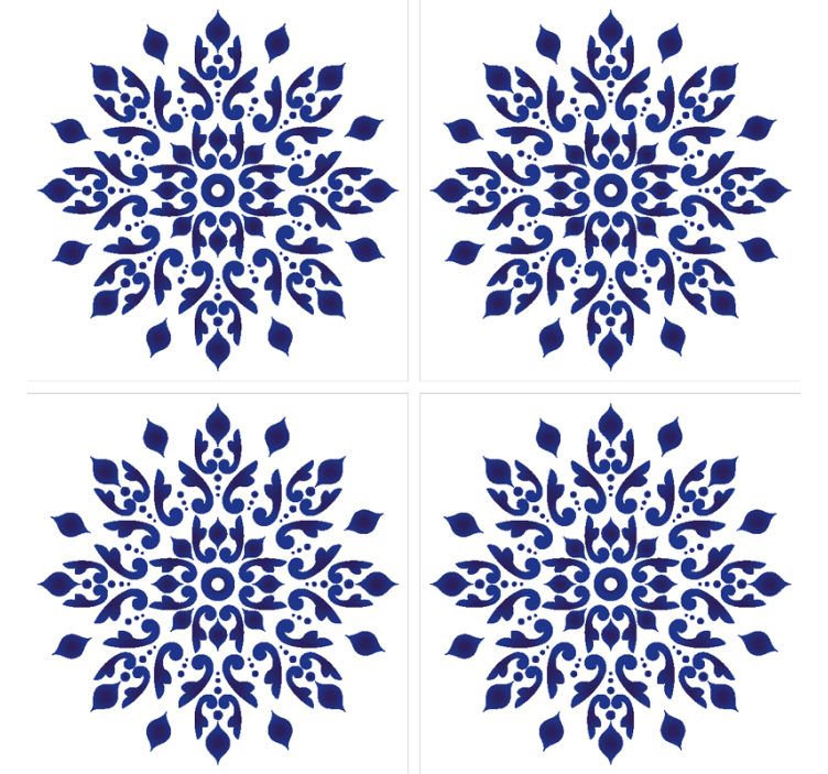 Pyöreä klassinen laattatapetti - Tenstickers