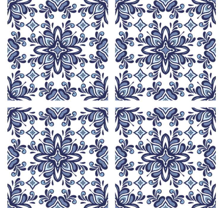 Sininen marokkolaistyylinen laattatapetti - Tenstickers