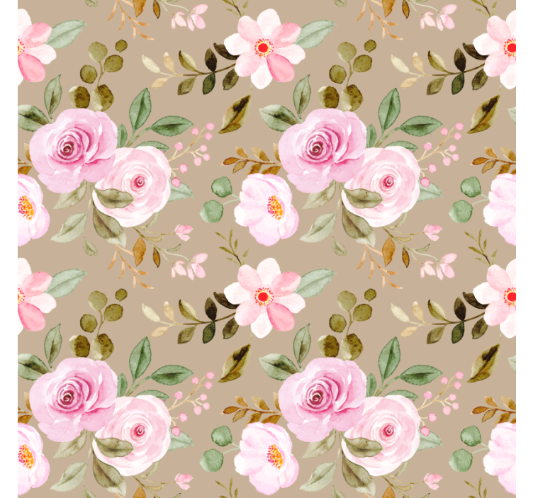 Vintagetyylinen beige ruusutekstuurikukkatapetti - Tenstickers