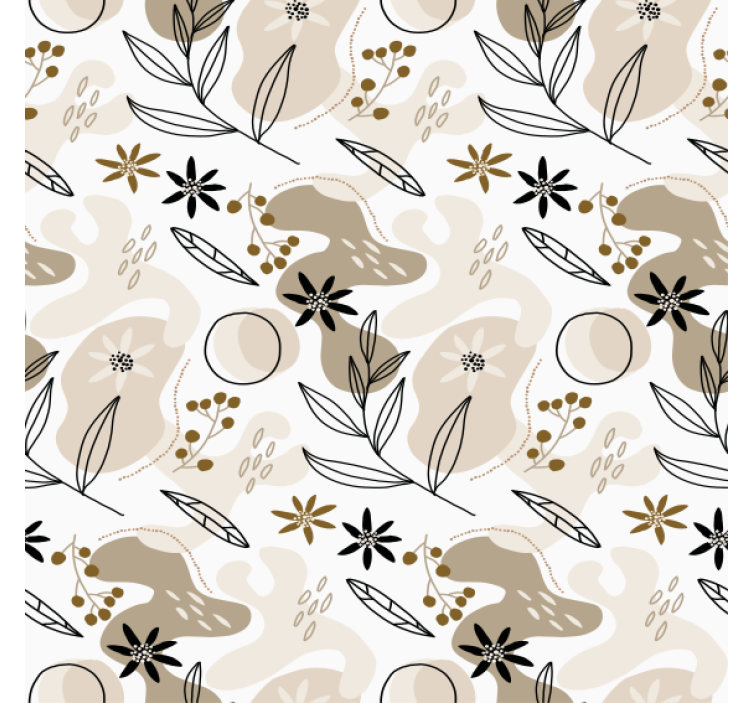 Tyylikäs vaaleanpunainen ja beige lehtikuvio kukkatapetti - Tenstickers